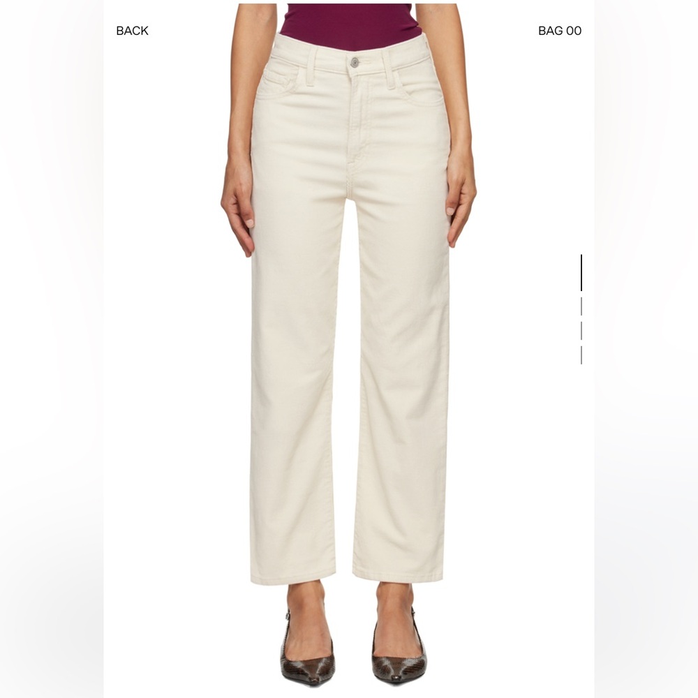 Levi's Off-White Ribcage Straight Ankle Corduroy Jeans